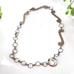 VINTAGE BELT Geometric Gold Tone Chain Belt Adjustable One Size 1834-24